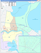 St. John the Baptist County Wall Map Color Cast Style
